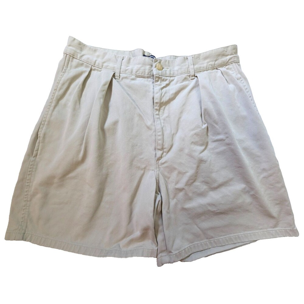 Vintage Polo Ralph Lauren Chino Shorts Men's 32 Tan Pleated Casual Classic - Picture 1 of 12